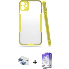 Cepte Toptan iPhone 11 Atlas Asil Serisi - Siyah Bilvis 5in1 3D Magic Cam Ekran Koruyucu + Gökkuşağı Pers Alüminyum Kamera Lens