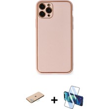 Cepte Toptan iPhone 11 Pro Yadigar Klasik - Siyah 3D Antistatik Seramik Nano Ekran Koruyucu + Mavi Renkli Kamera Lens Koruma Cam