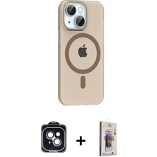 Cepte Toptan iPhone 14 Pusula Form Özel Seri - Siyah Bilvis 3D Cam Ekran Koruyucu + Siyah Pvd Metal Kamera Lens