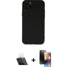 Cepte Toptan iPhone 11 Pro Ahenk Serisi - Siyah 3D Antistatik Mat Seramik Nano Ekran Koruyucu + Şeffaf Kamera Lens Koruma Cam