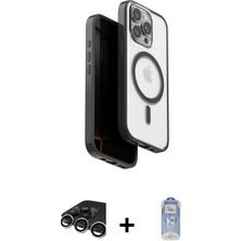 Cepte Toptan iPhone 15 Pro Max Pusula Form Serisi - Siyah Joko Magic 5d Cam + Gümüş Raze Metal Kamera Lens