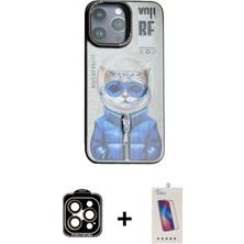 Cepte Toptan iPhone 14 Pro Max Siluet Modern Özel Seri - Siyah Joko 5d Cam + Turuncu Pvd Metal Kamera Lens