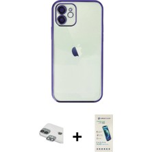 Cepte Toptan iPhone 11 Vadi Minimal - Şeffaf Pasifik Cam Ekran Koruyucu + Yeşil Pers Alüminyum Kamera Lens