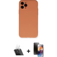Cepte Toptan iPhone 11 Pro Ahenk Serisi - Siyah 3D Antistatik Mat Seramik Nano Ekran Koruyucu + Şeffaf Kamera Lens Koruma Cam