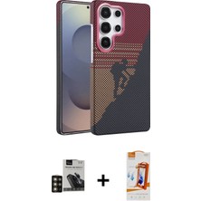 Cepte Toptan Galaxy S24 Ultra Doruk Serisi - Siyah Autokit 5in1 Fiber Polymer Nano Ekran Koruyucu + Gold Pvd Metal Kamera Lens