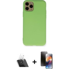 Cepte Toptan iPhone 11 Pro Ahenk Serisi - Siyah 3D Antistatik Mat Seramik Nano Ekran Koruyucu + Şeffaf Kamera Lens Koruma Cam