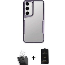 Cepte Toptan Galaxy S24 Akış Çizgi Koleksiyonu - Siyah 6d Antistatik Mat Seramik Hayalet Nano Ekran Koruyucu + Şeffaf Kamera Lens Koruma Cam