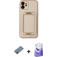 Cepte Toptan iPhone 12 Kozmos Minimal Prime - Siyah Bilvis 5in1 5d Magic Hayalet Cam Ekran Koruyucu + Kırmızı Metal Kamera Lens Koruma Cam