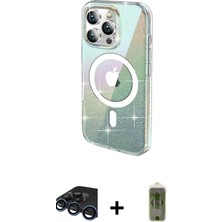 Cepte Toptan iPhone 15 Pro Odak Modern Serisi - Siyah Joko Magic 5d Hayalet Cam + Lacivert Raze Metal Kamera Lens