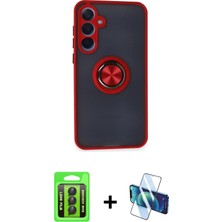 Cepte Toptan Galaxy A25 5g Yörünge Çizgi - Siyah 3D Antistatik Cam Ekran Koruyucu + Siyah Raze Metal Kamera Lens