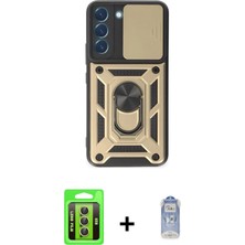 Cepte Toptan Galaxy S23 Ahenk Klasik - Siyah Joko Magic 5d Cam + Sarı Raze Metal Kamera Lens