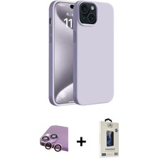 Cepte Toptan iPhone 15 Kozmos Yansıma Özel Seri - Siyah Bilvis Hayalet Cam Ekran Koruyucu + Pembe Raze Metal Kamera Lens