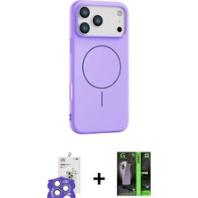 Cepte Toptan iPhone 17 Pro Max Yankı Form Serisi - Siyah 360 Mat Full Body Arka Koruyucu + Gümüş Bilvis Titan Kamera Lens