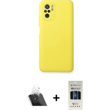 Cepte Toptan Redmi Note 10 Ahenk Serisi - Siyah 5d Hayalet Cam Ekran Koruyucu + Şeffaf Kamera Lens Koruma Cam