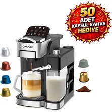 Ox-Pro2 Espresso Kahve Makinesi 20 Bar Kapsül & Öğütülmüş Kahve, Süt Köpürtücü Latte Cappuccino