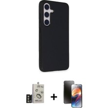 Cepte Toptan Galaxy S24 Akış Asil Koleksiyonu - Siyah 3D Antistatik Mat Seramik Nano Ekran Koruyucu + Gold Bilvis Titan Kamera Lens
