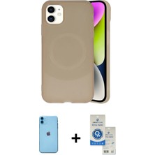 Cepte Toptan iPhone 11 Ufuk Serisi - Şeffaf Royal Nano Ekran Koruyucu + Mavi Neon Fosforlu Kamera Lens