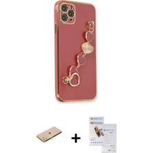 Cepte Toptan iPhone 11 Pro Max Nova Işık Prime - Siyah Seramik Nano Ekran Koruyucu + Sarı Renkli Kamera Lens Koruma Cam