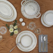 Emsan Mathilda 60 Parça 12 Kişilik Çiçek Desenli Porselen Yemek Takımı Yuvarlak Tasarım