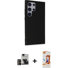 Cepte Toptan Galaxy S24 Ultra Akış Asil Koleksiyonu - Siyah Autokit 5in1 Fiber Polymer Nano Ekran Koruyucu + Gold Pvd Metal Kamera Lens