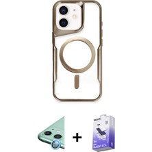 Cepte Toptan iPhone 12 Yadigar Klasik Özel Seri - Siyah Bilvis 5in1 5d Magic Hayalet Cam Ekran Koruyucu + Mavi Raze Metal Kamera Lens