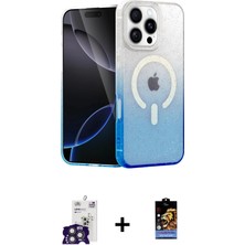 Cepte Toptan iPhone 16 Pro Max Eksen Minimal Özel Seri - Siyah Buffer Hayalet Cam Ekran Koruyucu + Titanyum Gri Bilvis Titan Kamera Lens