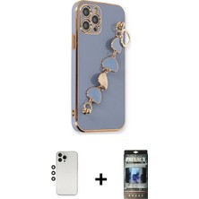 Cepte Toptan iPhone 12 Pro Nova Işık Prime - Siyah 34D Hayalet Izgaralı Cam + Gümüş Shine Kamera Lens