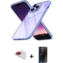Cepte Toptan iPhone 13 Pro Max Nova Işık Serisi - Siyah 3D Antistatik Hayalet Cam Ekran Koruyucu + Kırmızı Pers Alüminyum Kamera Lens