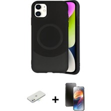 Cepte Toptan iPhone 11 Ufuk Serisi - Siyah 3D Antistatik Mat Seramik Nano Ekran Koruyucu + Sarı Renkli Kamera Lens Koruma Cam