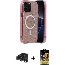 Cepte Toptan iPhone 15 Pro Eksen Çizgi - Siyah Buffer Cam Ekran Koruyucu + Titanyum Gri Raze Metal Kamera Lens