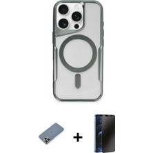 Cepte Toptan iPhone 11 Pro Max Yadigar Klasik Özel Seri - Siyah 3D Antistatik Hayalet Cam Ekran Koruyucu + Gold Metal Kamera Lens Koruma Cam