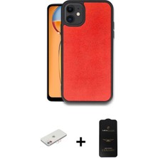 Cepte Toptan iPhone 11 Kıvılcım Işık Serisi - Siyah 6d Antistatik Mat Seramik Hayalet Nano Ekran Koruyucu + Pembe Renkli Kamera Lens Koruma Cam
