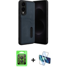 Cepte Toptan Galaxy S25 Edge Yörünge Işık Serisi - Siyah 3D Antistatik Seramik Nano Ekran Koruyucu + Siyah Raze Metal Kamera Lens