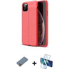 Cepte Toptan iPhone 11 Pro Max Doruk Klasik Özel Seri - Siyah 3D Antistatik Seramik Nano Ekran Koruyucu + Açık Yeşil Metal Kamera Lens Koruma Cam