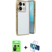 Cepte Toptan Redmi Note 13 Pro 5g Vadi Minimal - Siyah 3D Antistatik Cam Ekran Koruyucu + Siyah Raze Metal Kamera Lens