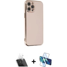 Cepte Toptan iPhone 12 Pro Yankı Serisi - Siyah 3D Antistatik Seramik Nano Ekran Koruyucu + Şeffaf Kamera Lens Koruma Cam