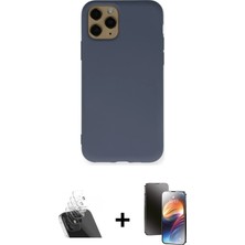 Cepte Toptan iPhone 11 Pro Ahenk Serisi - Siyah 3D Antistatik Mat Seramik Nano Ekran Koruyucu + Şeffaf Kamera Lens Koruma Cam