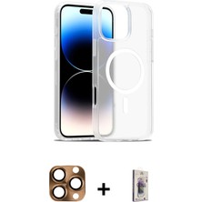 Cepte Toptan iPhone 16 Pro Max Siluet Minimal Prime - Siyah Bilvis 3D Cam Ekran Koruyucu + Çöl Titanyum Pers Alüminyum Kamera Lens