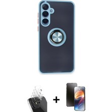 Cepte Toptan Galaxy A15 4g Yörünge Çizgi - Siyah 3D Antistatik Mat Seramik Nano Ekran Koruyucu + Şeffaf Kamera Lens Koruma Cam