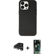 Cepte Toptan iPhone 15 Pro Ahenk Serisi - Şeffaf 360 Full Body Arka Koruyucu + Gümüş Raze Metal Kamera Lens