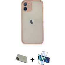 Cepte Toptan iPhone 11 Pro Max Ahenk Çizgi Serisi - Siyah 3D Antistatik Cam Ekran Koruyucu + Yeşil Rainbow Kamera Lens Koruma Cam