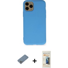 Cepte Toptan iPhone 11 Pro Ahenk Serisi - Siyah 6d Mat Seramik Hayalet Nano Ekran Koruyucu + Gümüş Shine Kamera Lens Koruma Cam