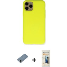 Cepte Toptan iPhone 11 Pro Ahenk Serisi - Siyah 6d Mat Seramik Hayalet Nano Ekran Koruyucu + Gümüş Shine Kamera Lens Koruma Cam