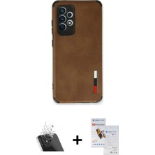 Cepte Toptan Galaxy A73 5g Doruk Asil Koleksiyonu - Siyah Seramik Nano Ekran Koruyucu + Şeffaf Kamera Lens Koruma Cam