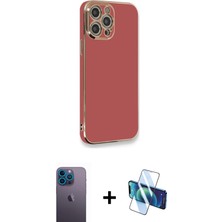 Cepte Toptan iPhone 12 Pro Yankı Serisi - Siyah 3D Antistatik Seramik Nano Ekran Koruyucu + Mavi Neon Fosforlu Kamera Lens