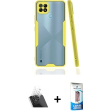 Cepte Toptan C21 Atlas Asil Serisi - Siyah 5d Eko Cam Ekran Koruyucu + Şeffaf Kamera Lens Koruma Cam