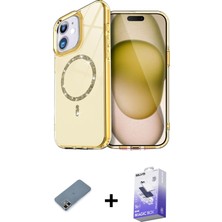 Cepte Toptan iPhone 12 Kıvılcım Form Prime - Siyah Bilvis 5in1 5d Magic Hayalet Cam Ekran Koruyucu + Gold Metal Kamera Lens Koruma Cam