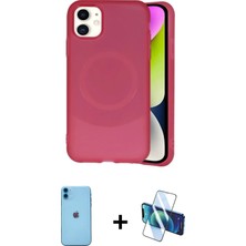 Cepte Toptan iPhone 11 Ufuk Serisi - Siyah 3D Antistatik Seramik Nano Ekran Koruyucu + Mavi Neon Fosforlu Kamera Lens