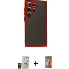 Cepte Toptan Galaxy S24 Ultra Ahenk Çizgi Serisi - Siyah Autokit 5in1 Fiber Hayalet Polymer Nano Ekran Koruyucu + Gold Bilvis Titan Kamera Lens