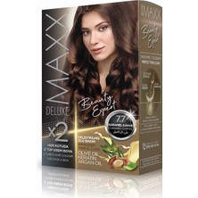 Maxx Deluxe Krem Saç Boyası 7.7 Karamel Kahve Amonyaklı Kumral Renkli Kadınlar İçin Etkili